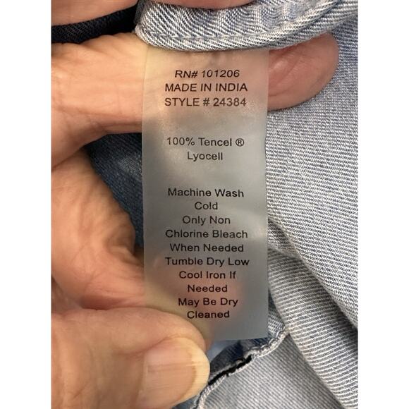 Soft Surroundings Shirt Top Womens Sz S Tencel Lyocell Button Up Long Sleeve - Picture 14 of 16